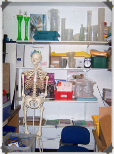 cupoard with skeleton